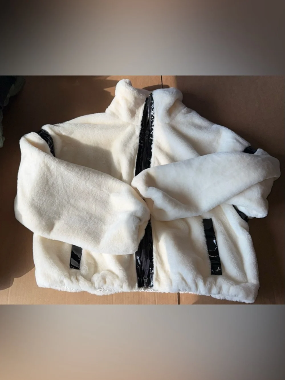 Women's Faux Fur PU Trim Jacket - JoyLab - Picture 2 of 6